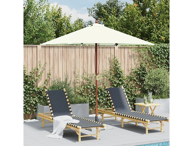 Outdoor Parasol with Wooden Pole 59.1"x78.7" Sand