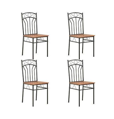 vidaXL Dining Chairs 4 pcs Brown Mdf