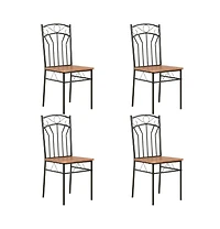 vidaXL Dining Chairs 4 pcs Brown Mdf