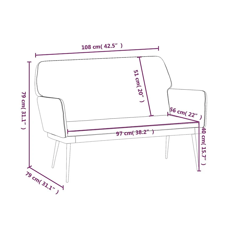 vidaXL Bench Dark Green 42.5"x31.1"x31.1" Velvet