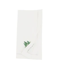 Saro Lifestyle Pine Forest Embroidered Napkin Set of 6, 20"x20"