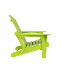 WestinTrends 7 Piece Set Outdoor Folding Adirondack Chairs with Coffee Table Side