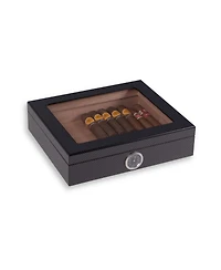 Bey-Berk "Carbon Fiber" Cedar-Lined Humidor with Hygrometer and Humistat