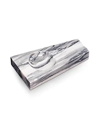 Bey-Berk Handcrafted genuine marble single cigar ashtray in carrera marble