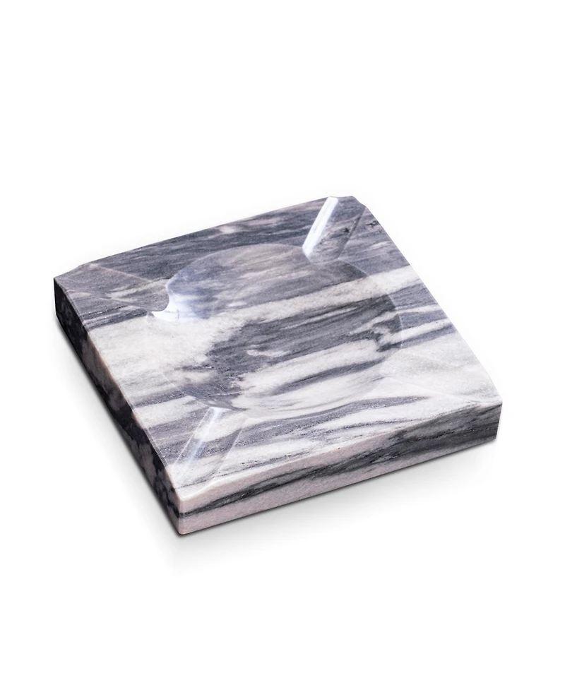 Bey-Berk Handcrafted genuine marble four cigar ashtray in carrera marble