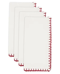 Saro Lifestyle Celena Collection Whip Stitched Design Cotton Dinner Napkin Set of 4,20"x20"