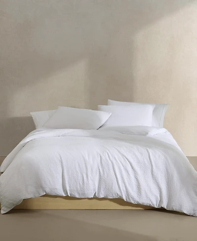Closeout! Calvin Klein Seersucker 3 Piece Duvet Cover Set, Queen