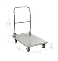 vidaXL Platform Wagon Silver 32.3"x20.9"x33.9" Stainless Steel