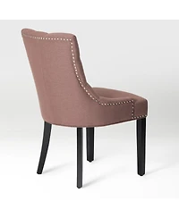 WestinTrends Upholstered Wingback Button Tufted Dining Chair Set of 2