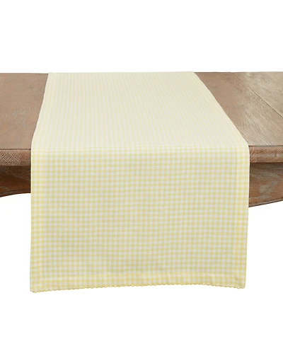 Saro Lifestyle Traditional Gingham Table Runner, 16"x72"