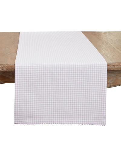 Saro Lifestyle Traditional Gingham Table Runner, 16"x72"