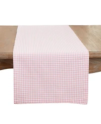 Saro Lifestyle Traditional Gingham Table Runner, 16"x72"