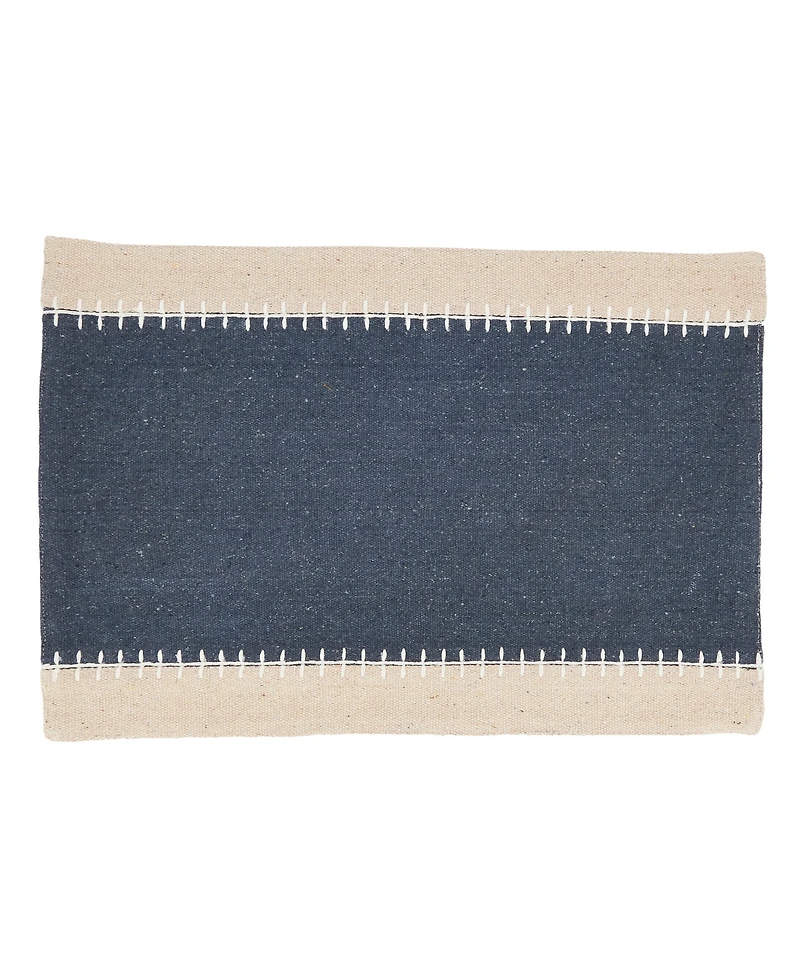 Saro Lifestyle Whipstitched Border Design Placemat Set of 4, 14"x20"