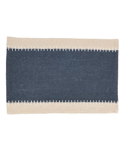 Saro Lifestyle Whipstitched Border Design Placemat Set of 4, 14"x20"
