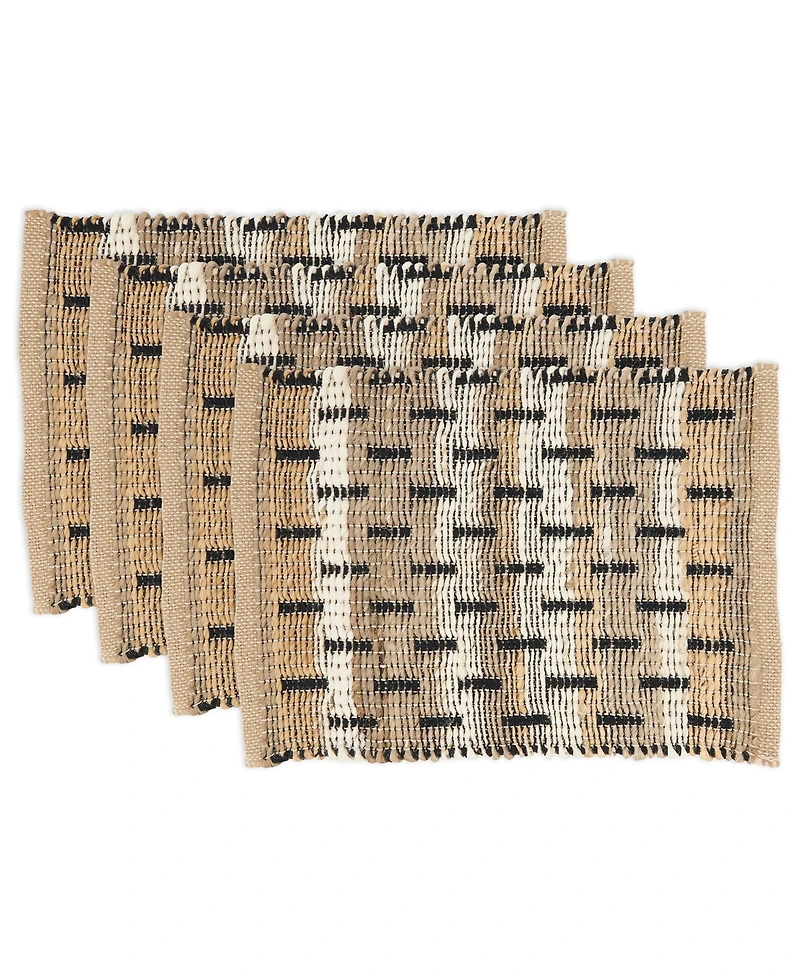Saro Lifestyle Tailored Stripe Placemat Set of 4, 14"x20"