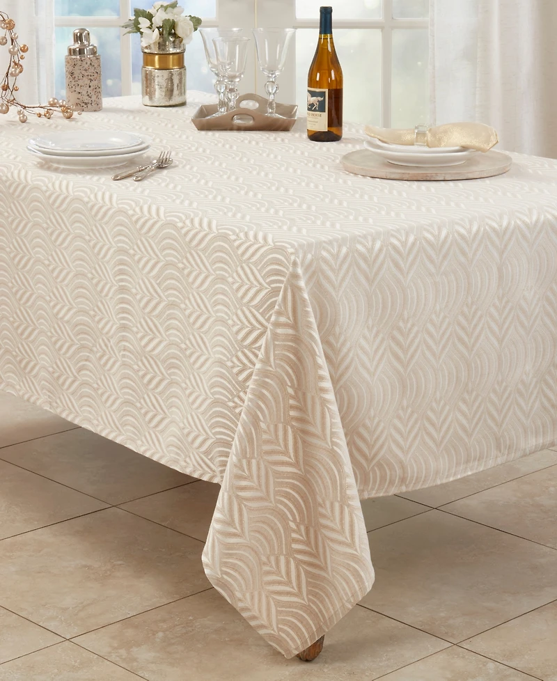 Saro Lifestyle Exquisite Jacquard Design Tablecloth, 72"x140"