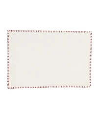 Saro Lifestyle Celena Collection Whip Stitched Design Cotton Placemat Set of 12, 13"x19"
