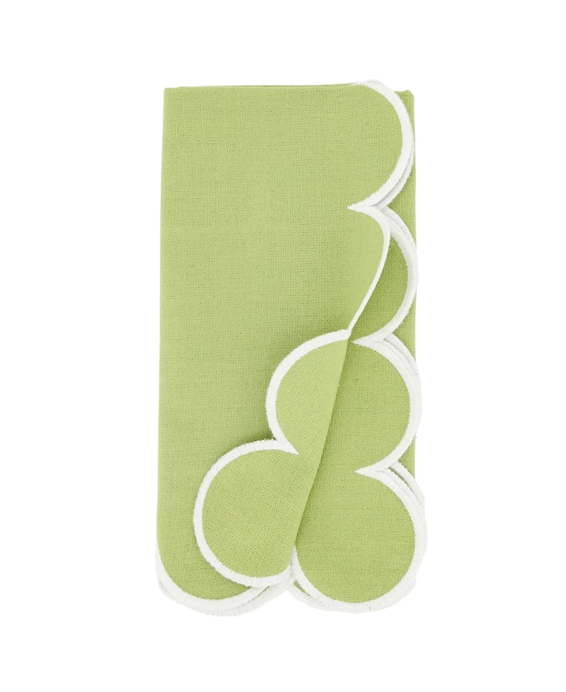 Saro Lifestyle Scalloped Hem Napkin Set of 4,20"x20"