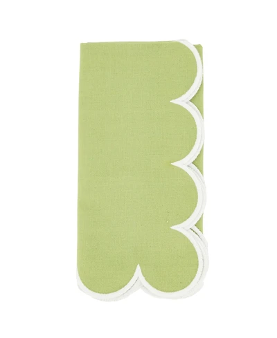 Saro Lifestyle Scalloped Hem Napkin Set of 4,20"x20"