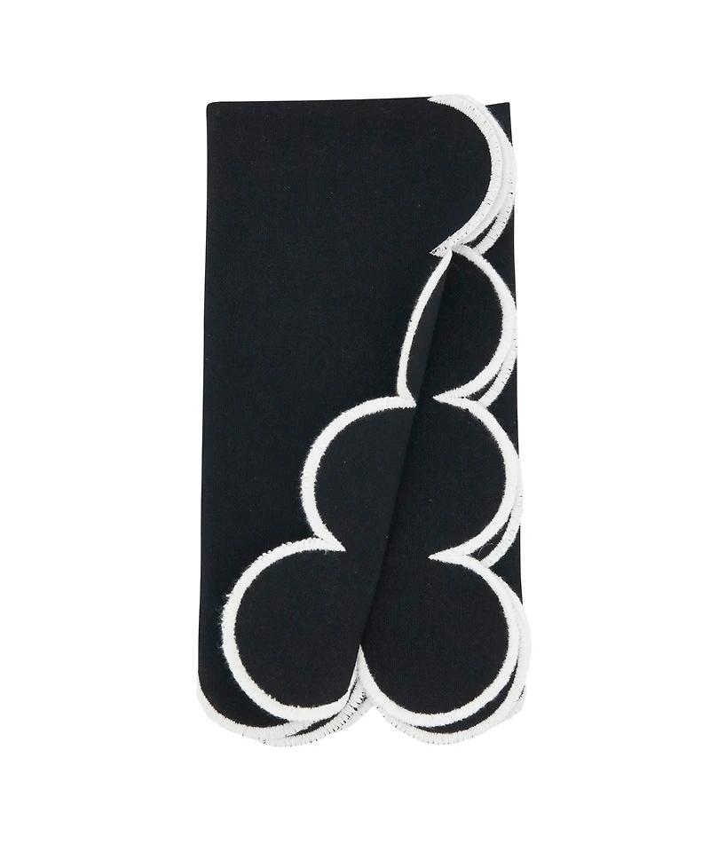 Saro Lifestyle Scalloped Hem Napkin Set of 4,20"x20"