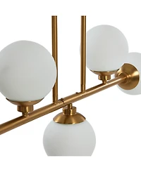 Robert Stevenson Lighting Lorne - Metal and Frosted Glass 5-Light Chandelier Brushed Gold