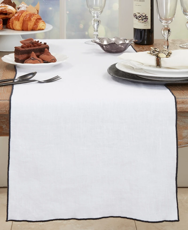 Saro Lifestyle Stonewashed Stitched Edge Table Runner, 16"x72"