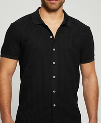 Guess Men's Pointelle Short Sleeve Knit Shirt