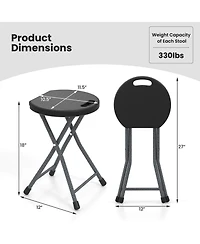 Gymax 18''H Folding Stool Portable & Foldable Camping Chair w/ Built-in Handle