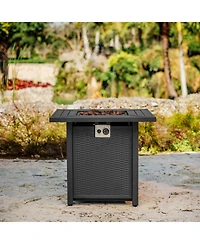 Nestl 28" Wicker Rattan Fire Pit Table - Grey