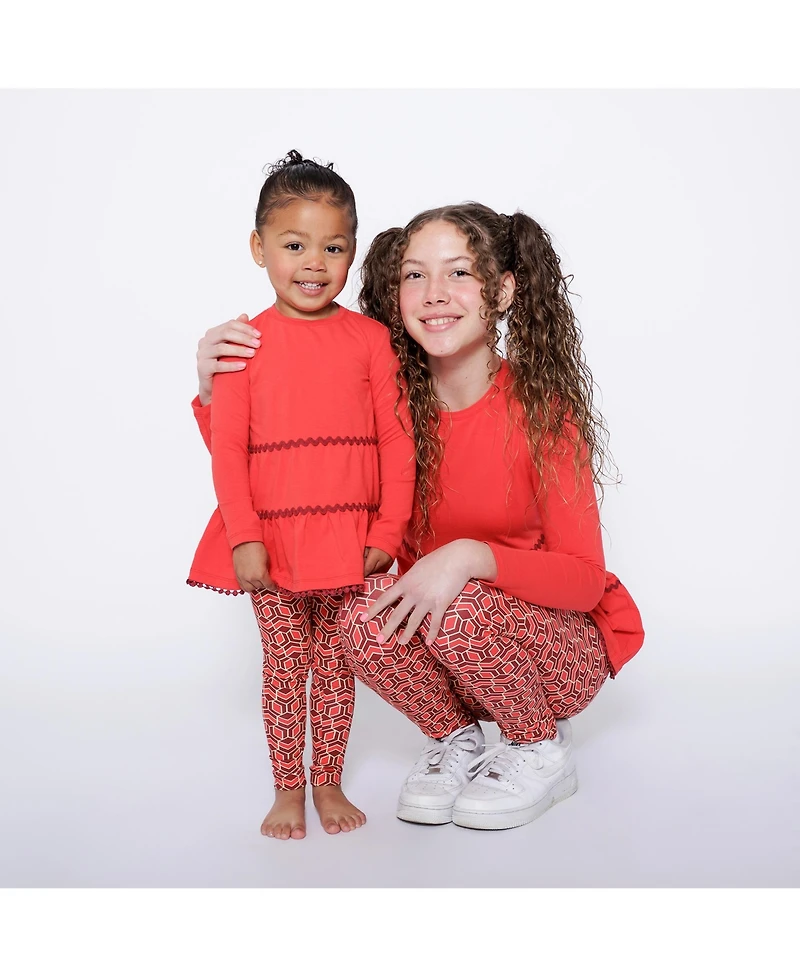 Mixed Up Clothing Girls Tiered Tunic and Legging Set