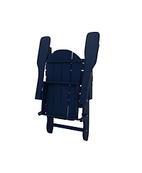 WestinTrends 5 Piece Outdoor Adirondack Folding Chair with Ottoman Side Table Set