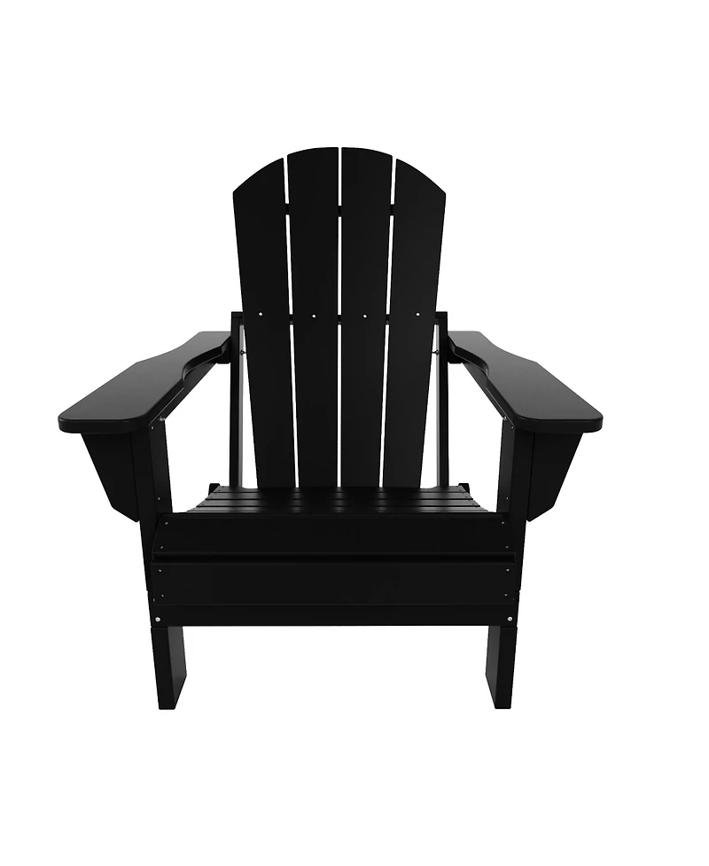 WestinTrends 5 Piece Outdoor Adirondack Folding Chair with Ottoman Side Table Set
