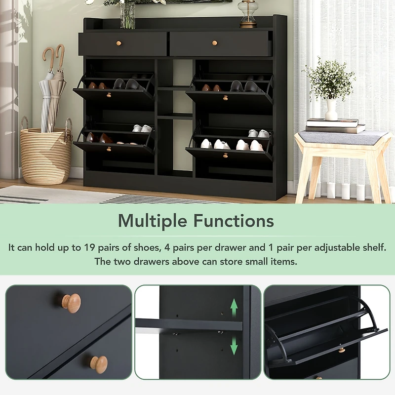 Streamdale Furniture 4-Drawer Shoe Cabinet for Entrance Hallway