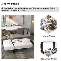 Streamdale Modern High Gloss Cocktail Table - 45.2x25.5x13.7
