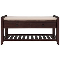 Streamdale Multipurpose Entryway Bench with Seat and Drawers (Espresso)