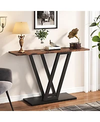 Tribesigns Gold Console Table, Modern Hallway Table for Entryway, 43 Inch Entryway Tables Narrow Sofa Living Room, Stable Metal Frame & Easy
