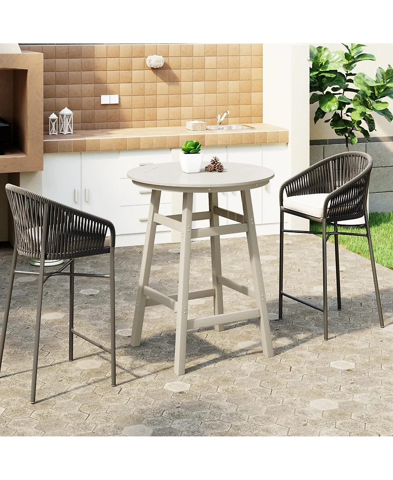 WestinTrends Outdoor 35" Hdpe Round Patio Bar Height Table