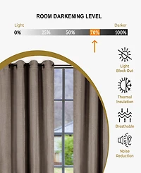 Superior Linen-Inspired Classic Room Darkening Modern Fade Resistant 2-Piece Curtain Set with Rod Pocket, 26" X 63"