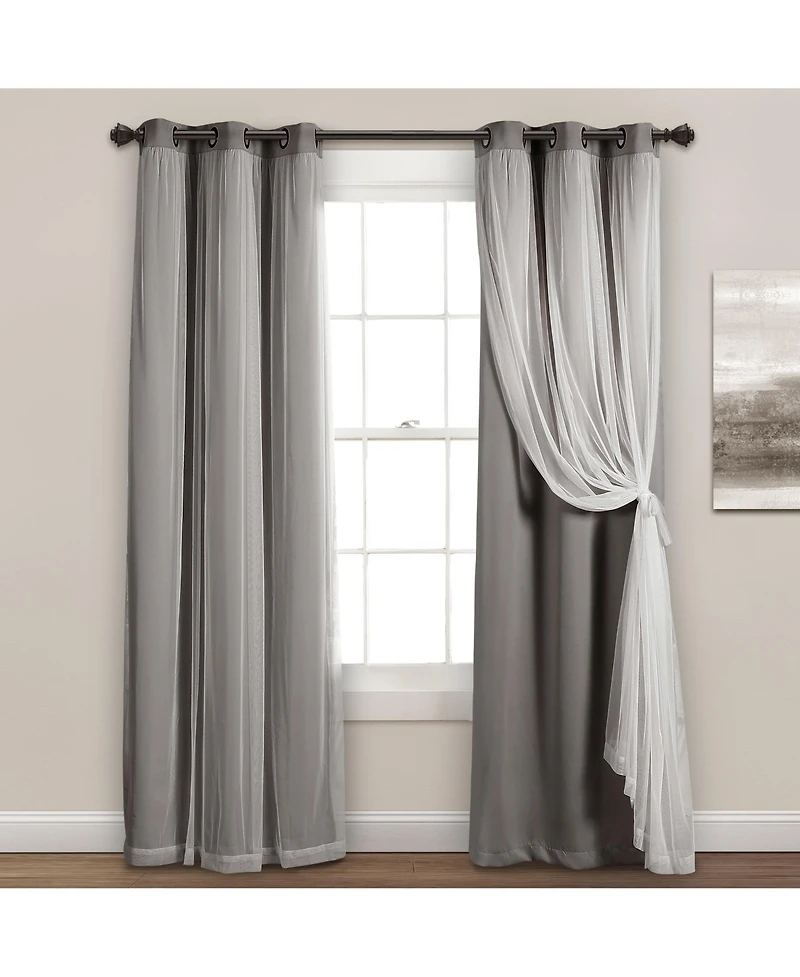 Lush Decor Grommet Sheer Panels With Insulated Blackout Lining