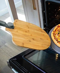Old Stone 14 x 16 inch Real Pizza Peel with folding handle is moisture resistant and has an easy-glide real peel.