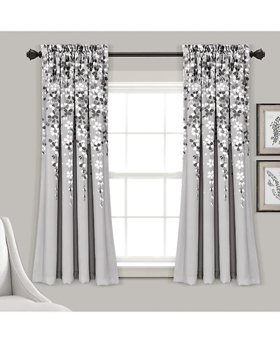 Lush Decor Weeping Flower Light Filtering Window Curtain Panels