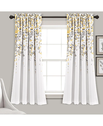 Lush Decor Weeping Flower Light Filtering Window Curtain Panels