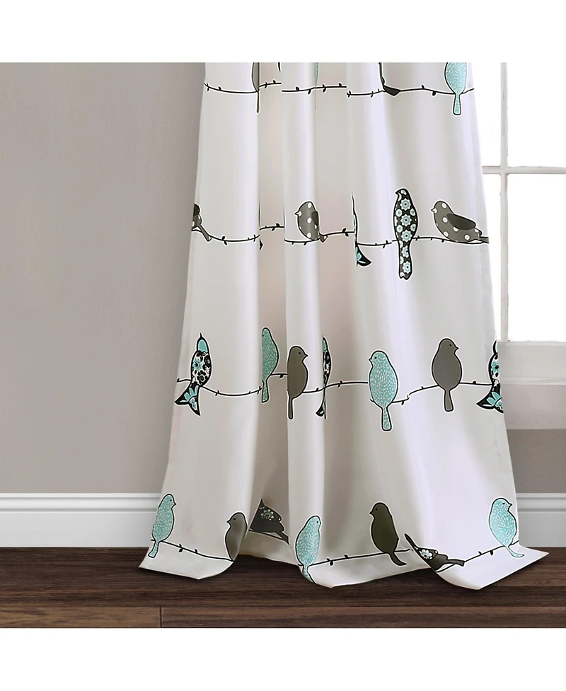 Lush Decor Rowley Birds Light Filtering Window Curtain Panels