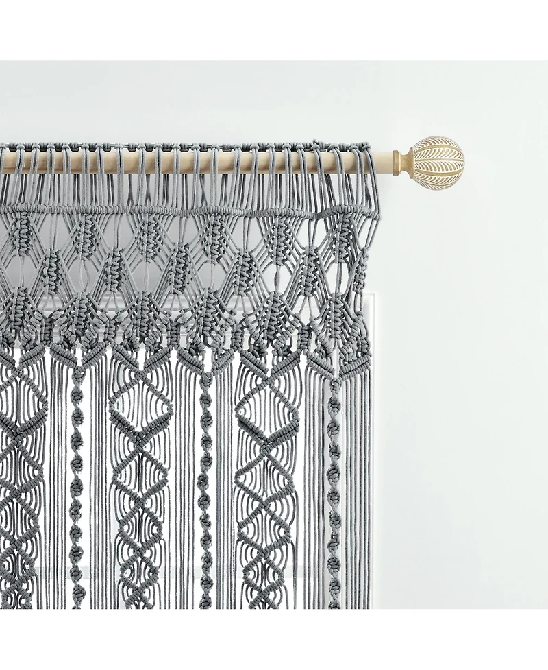 Lush Decor Boho Macrame Textured Cotton Valance/Kitchen Curtain/Wall