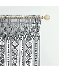 Lush Decor Boho Macrame Textured Cotton Valance/Kitchen Curtain/Wall