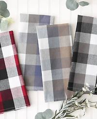 Design Imports Tri-Color Check Collection Kitchen, Dishtowel Set, French Blue, 3 Piece