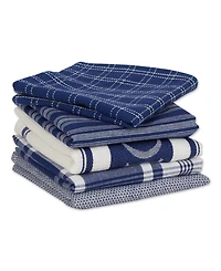 Design Imports Everyday Collection Foodie Kitchen Set, Dishtowel Dishcloth, Nautical Blue, 5 Piece