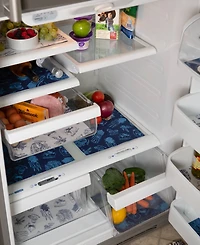Design Imports Fridge Liner Collection Non-Adhesive, Cut to Fit, 12x24", Nautical Blue Market, 6 Piece