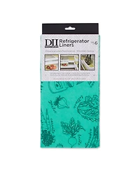 Design Imports Fridge Liner Collection Non-Adhesive, Cut to Fit, 12x24", Aqua Market, 6 Piece