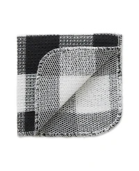 Design Imports Scrubber Dishcloths Collection Windowpane Dishrag Set, 12x12", Black Buffalo Check, 6 Piece